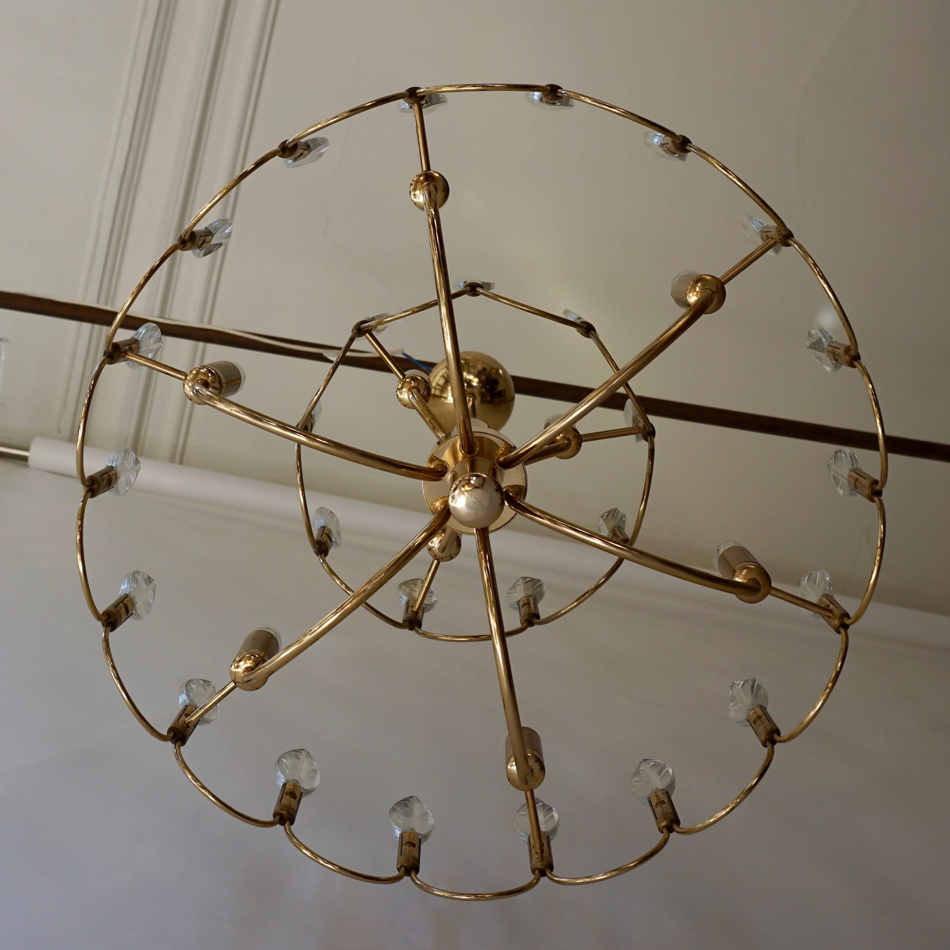 Italian Sciolari Chandelier in Brass For Sale 4