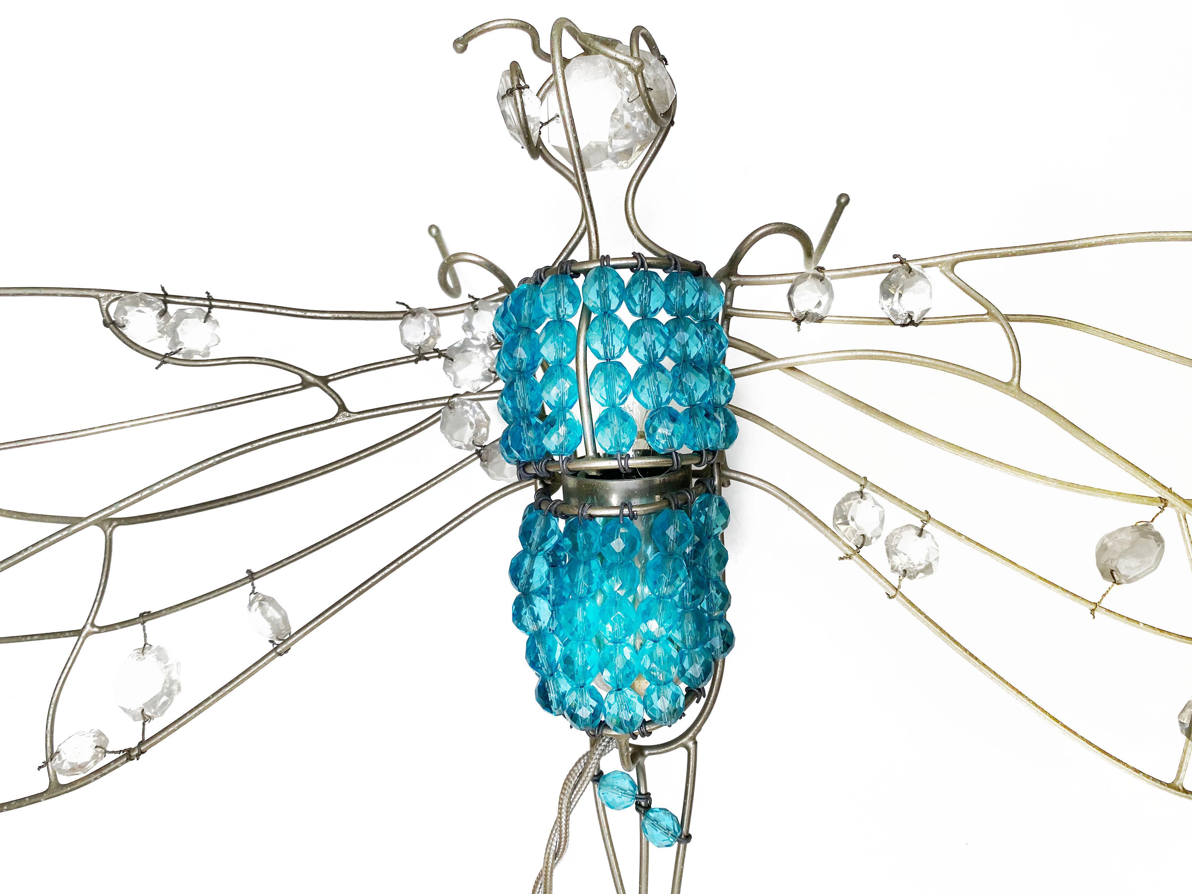 Italian sconce
Dragonfly 
Glass and worked wire
circa 1960
Measures: 65 x 76 x 10
690 Euros.