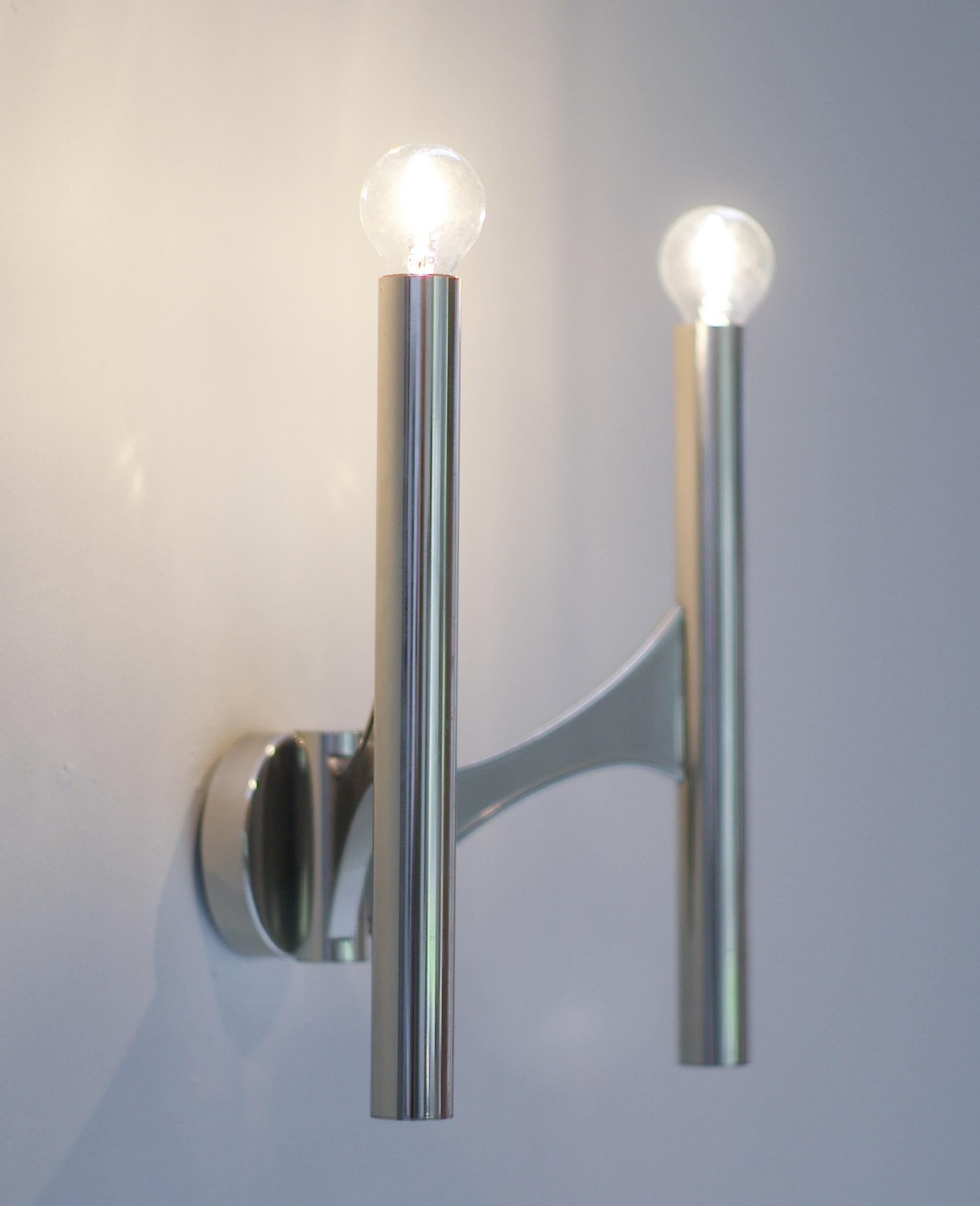 Chrome Italian sconce, rewired, suitable for use in the USA.