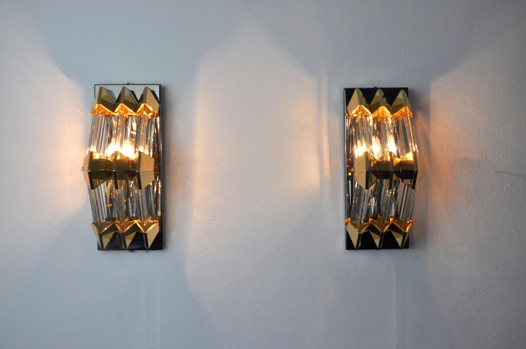 Late 20th Century Italian Sconces from Venini, 1980, Set of 2 For Sale