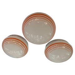 Italian Sconces in Opaline and Chrome, year: 1960