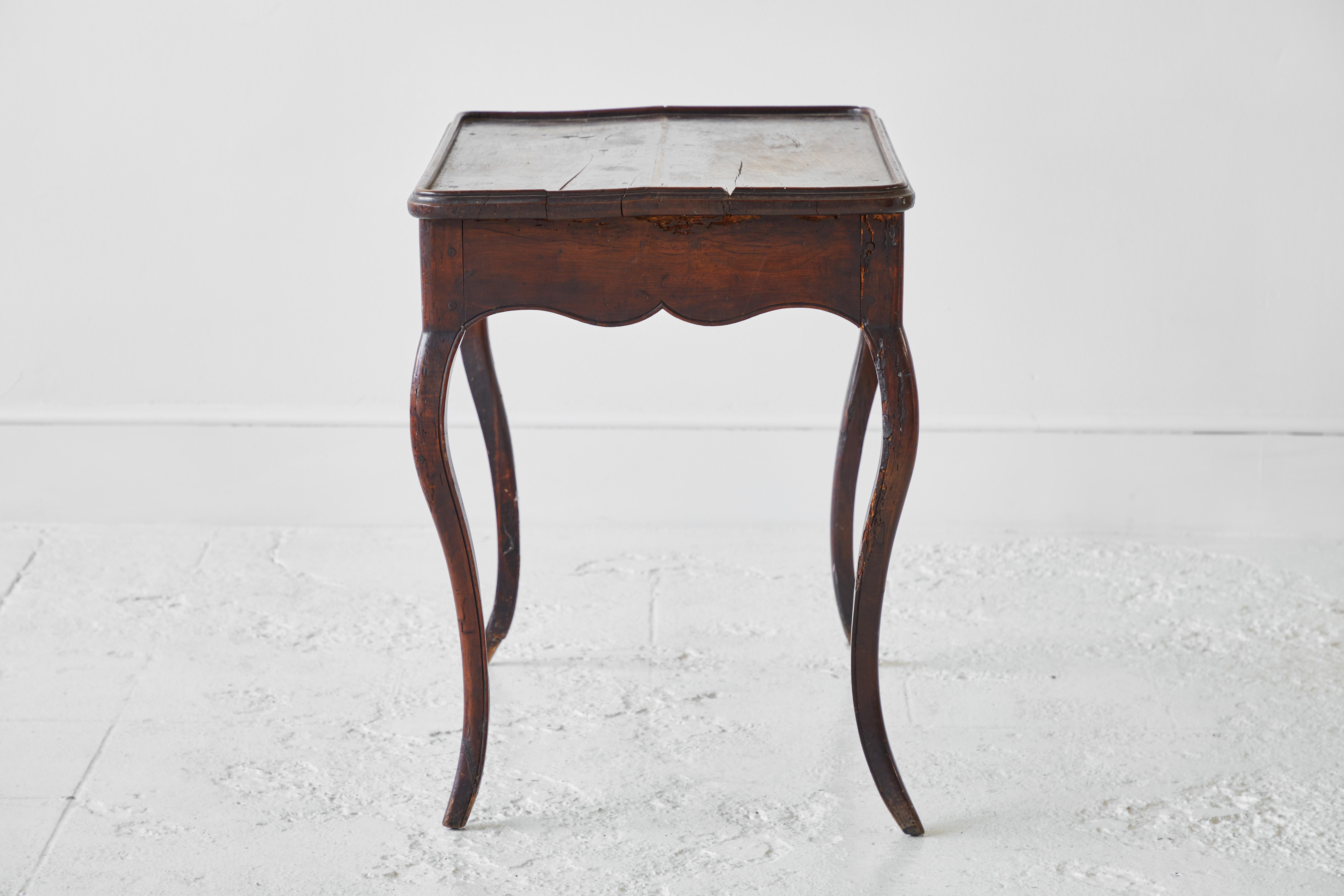 20th Century Italian Scrolled Leg Side Table with Single Drawer