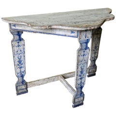 Italian Sculpted Demilune Console Table Italian Sculpted Demilune Console Table