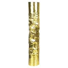 Italian Sculptural 1970s Hand-Made Brass Vase