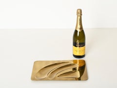 Italian Sculptural Brass Catchall or Centerpiece Tray, 1970s