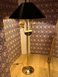 1970s Italian Sculptural Brass Palm Floor Lamp, Attributed to Tommaso Barbi
