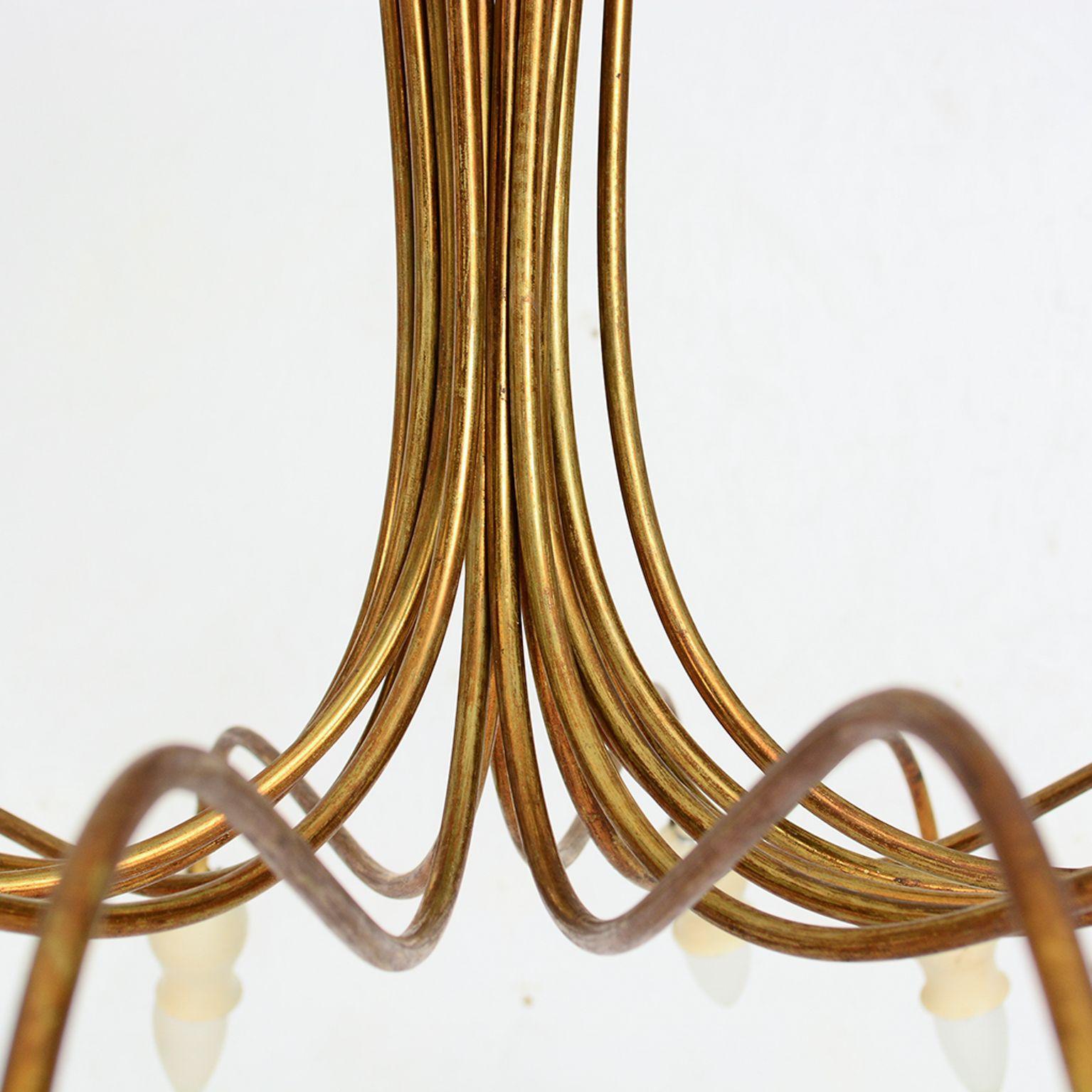 Mid-Century Modern Italian Sculptural Chandelier attr Angelo Lelli Arredoluce, 1950s For Sale