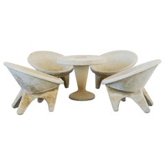 Italian Sculptural Concrete Chairs