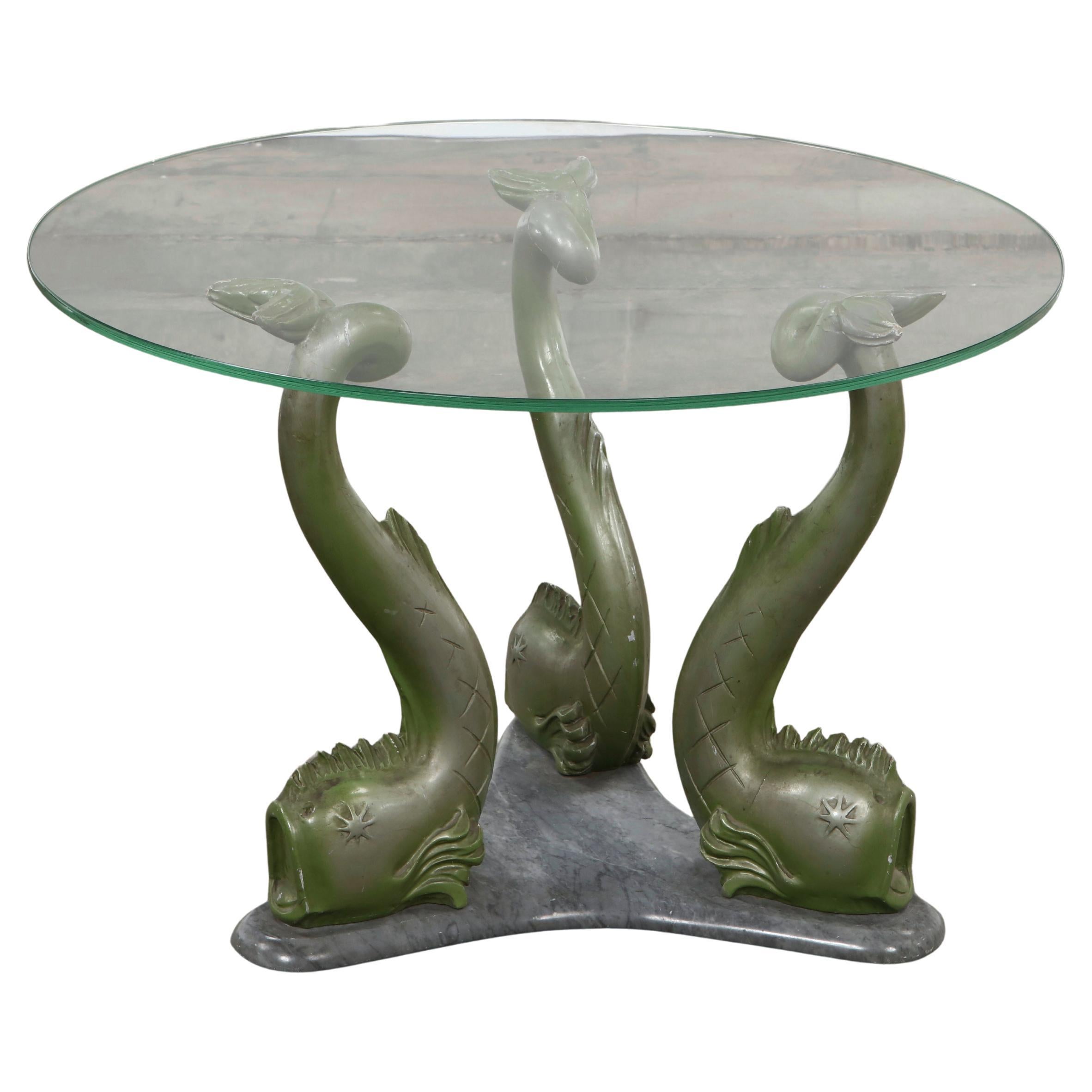 Italian Sculptural Fish Side Table, 1930s For Sale