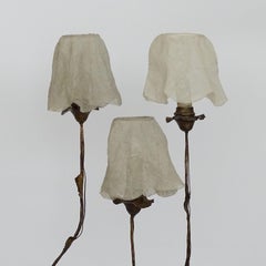 Italian Sculptural Floor Lamp Crafted in Hand-forged Wrought Iron, 1960s