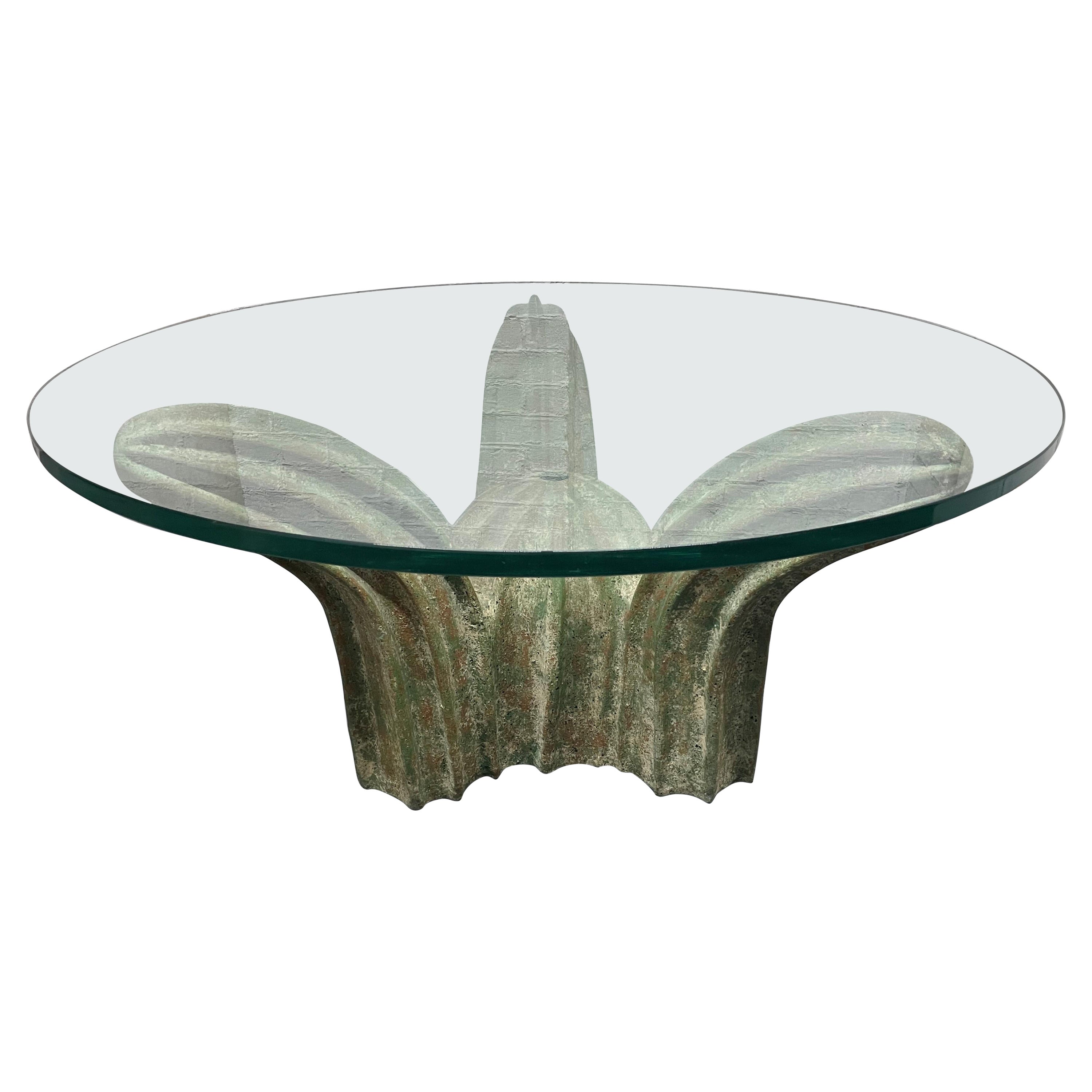 Italian Sculptural Glazed Ceramic Coffee Table