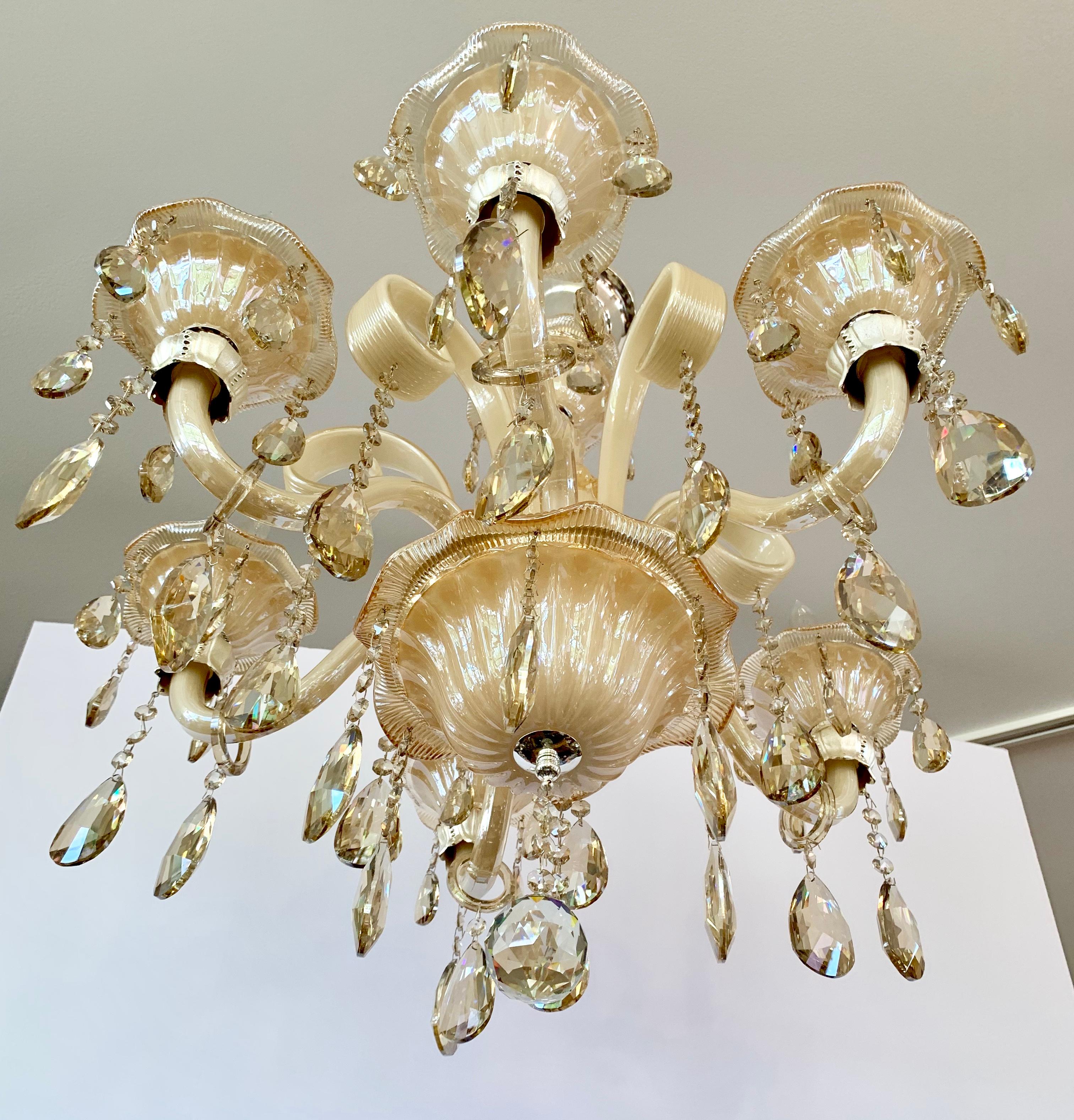 Italian Sculptural Murano Glass Chandelier Made in Italy Mid-Century Modern 4