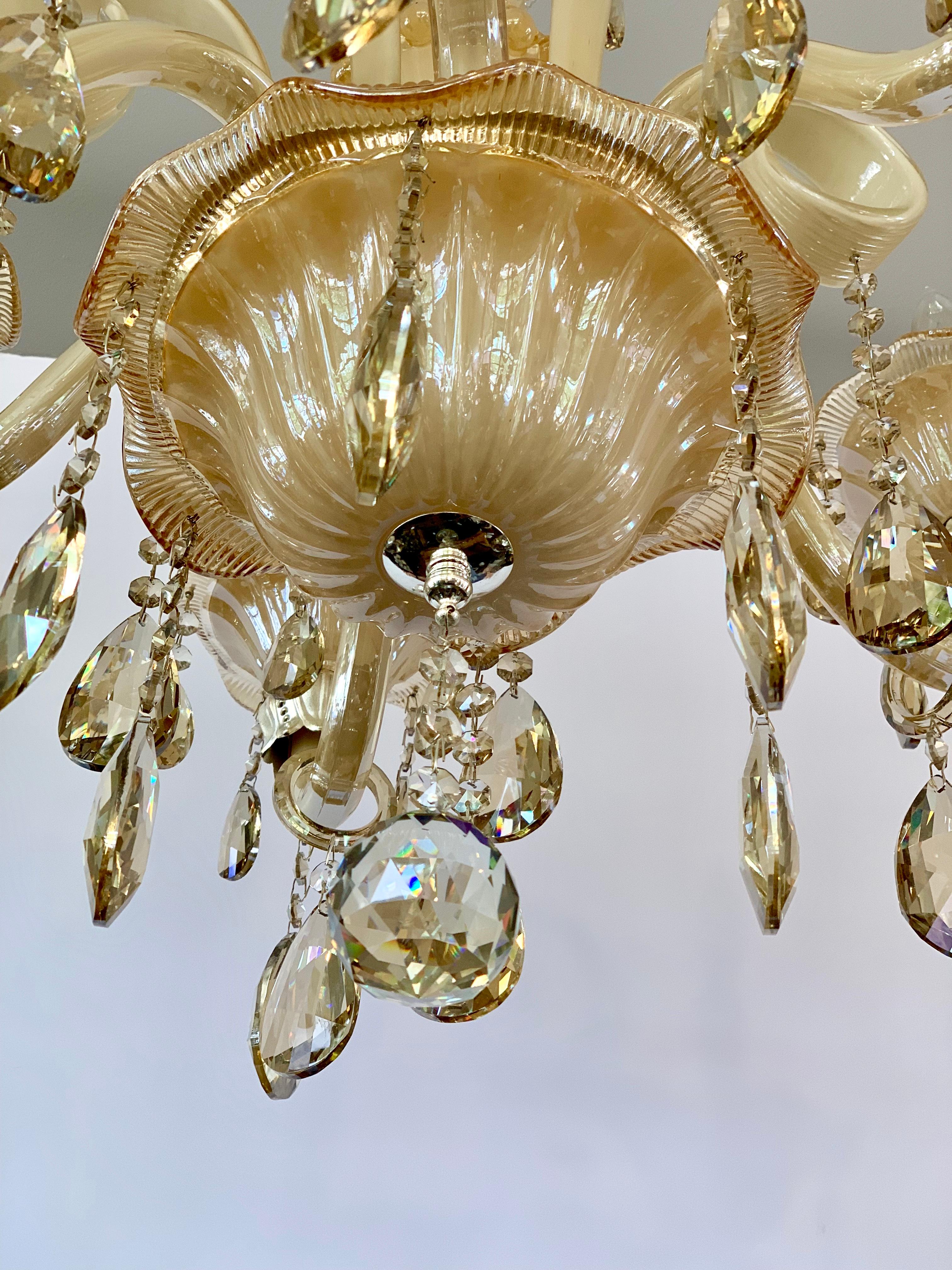 Italian Sculptural Murano Glass Chandelier Made in Italy Mid-Century Modern 3