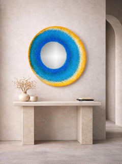 Italian Sculptural Murano Glass “Mediterranean Halo” Circular Wall Mirror