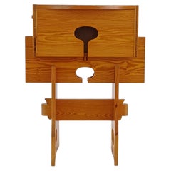 Italienischer skulpturaler Barschrank aus Kiefernholz mit architektonischen Durchbrüchen, 1960er Jahre
