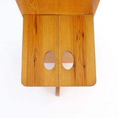 Italian Sculptural Pine Chair with Architectural Openwork, 1960s