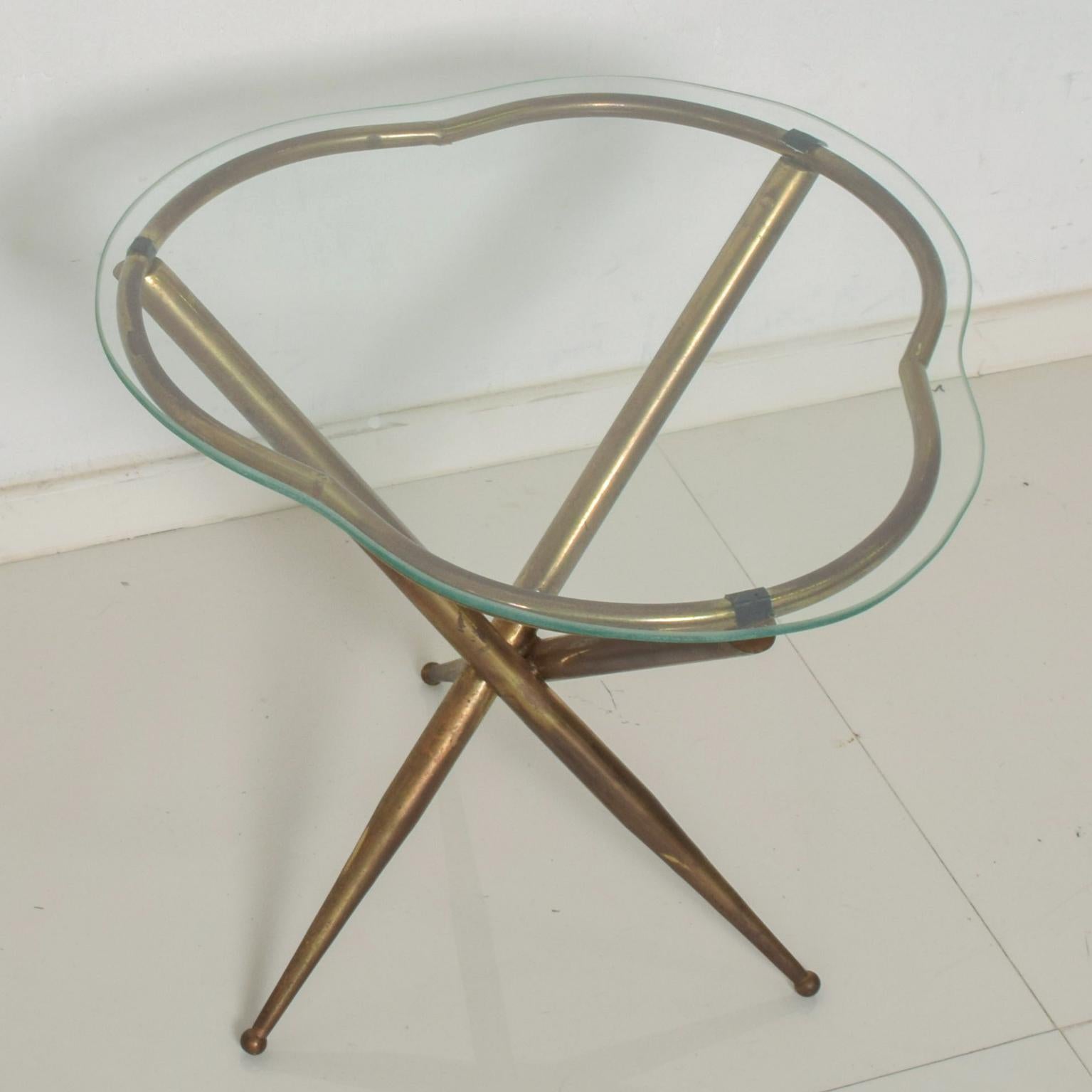 1950s Italian Sculptural Side Table Patinated Bronze Style Gio Ponti 4