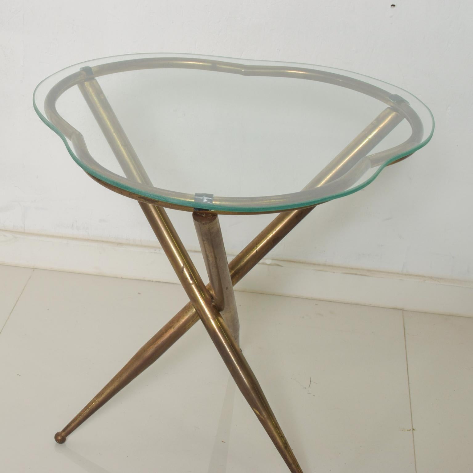 1950s Italian Sculptural Side Table Patinated Bronze Style Gio Ponti 1