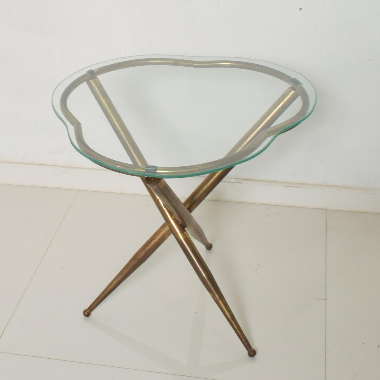 1950s Italian Sculptural Side Table Patinated Bronze Style Gio Ponti 3