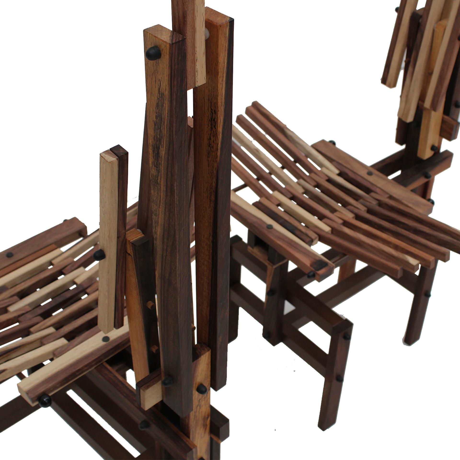Sedie italiane scultoree in legno Sono di Anacleto Spazzapan, anni '80, set di due in vendita 5