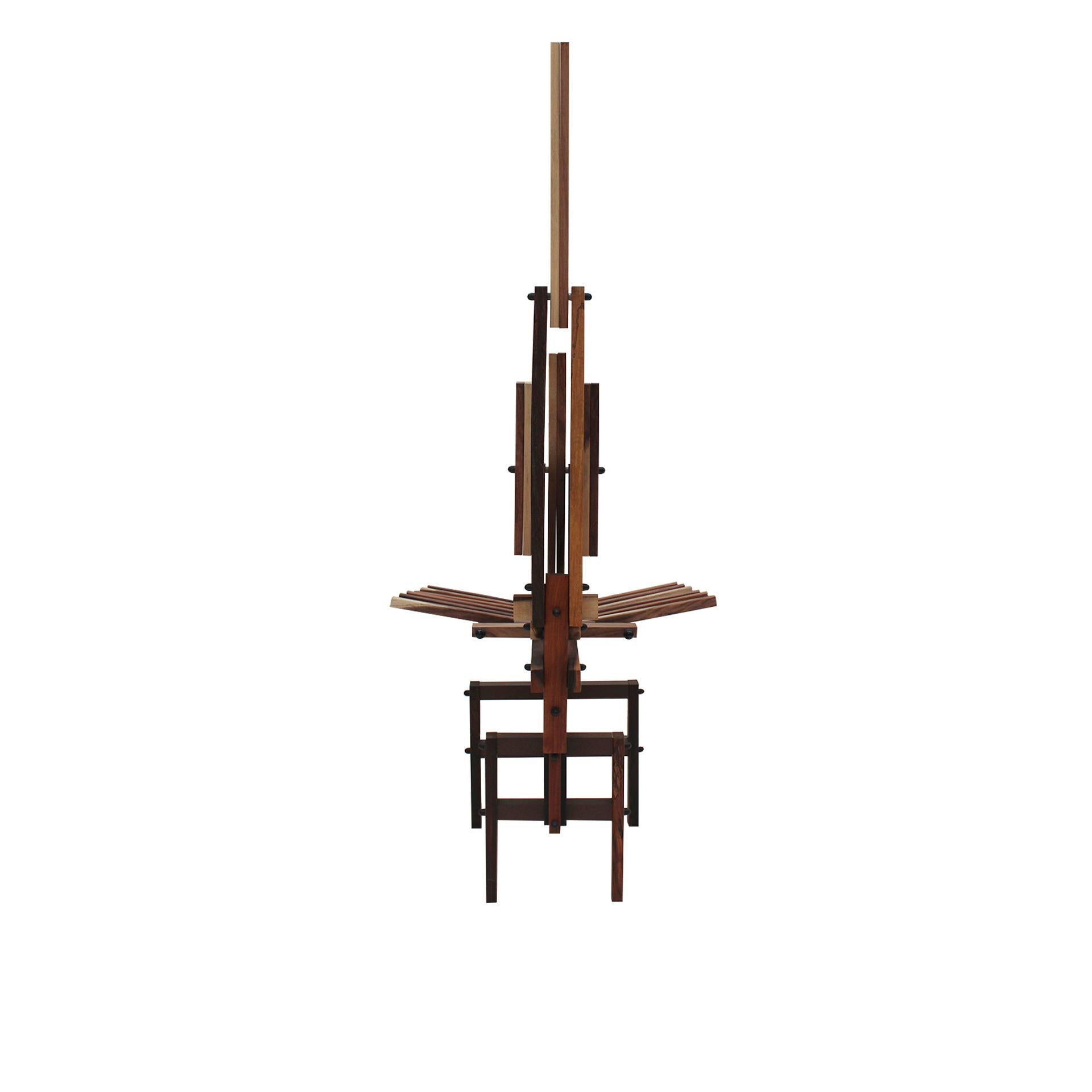 Mid-Century moderno Sedie italiane scultoree in legno Sono di Anacleto Spazzapan, anni '80, set di due in vendita
