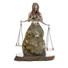 Italian Sculpture in Silver and Hard Stone (signed)