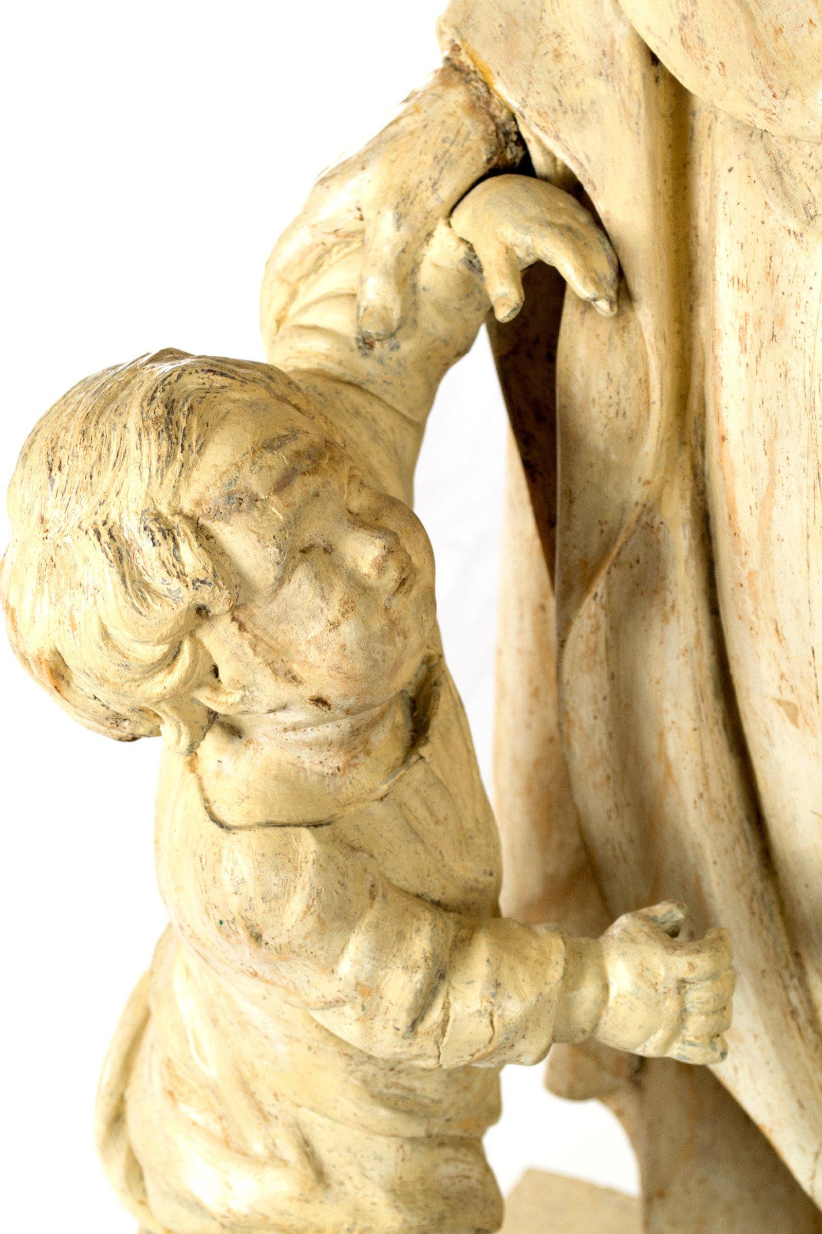 Carved Italian Sculpture of Christ as the Good Shepherd For Sale