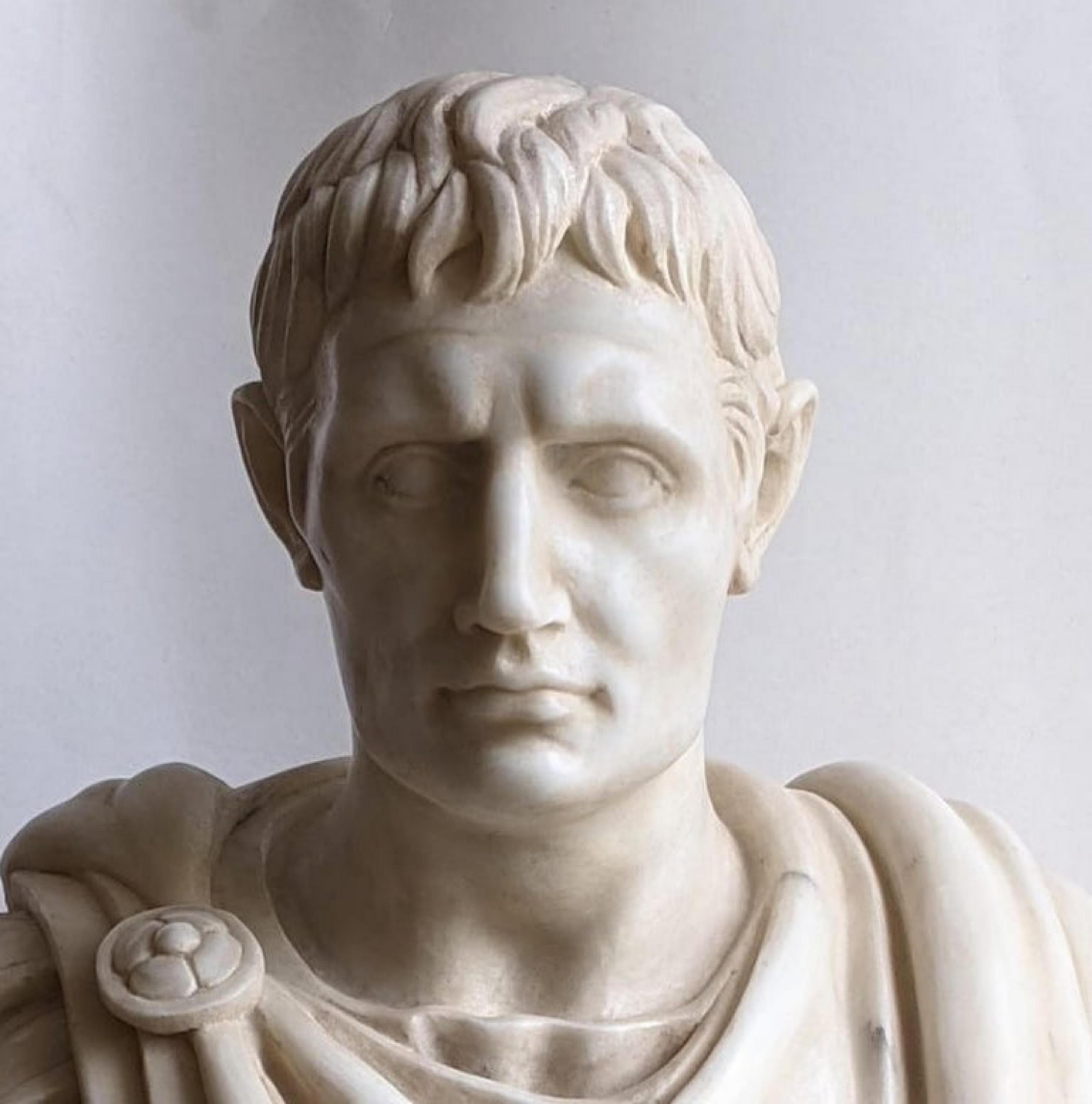 Fait main Sculpture italienne Ottaviano en marbre de Carrare 20ème siècle en vente