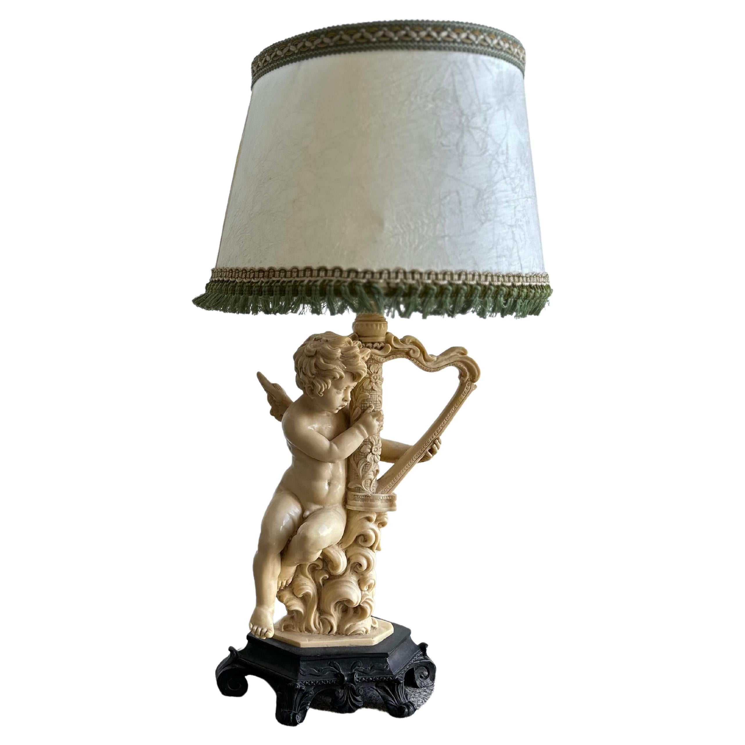 Italian Sculpture Table Lamp in Resin by Santini Tuscany For Sale