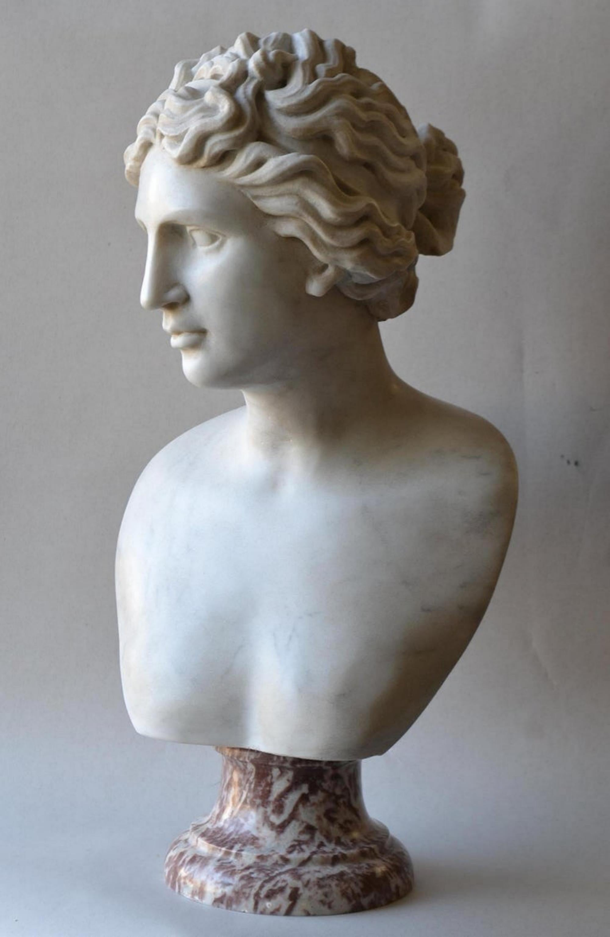 Italienische Skulptur „Venere Medici“-Kopf aus Marmor des 20. Jahrhunderts (Barock) im Angebot