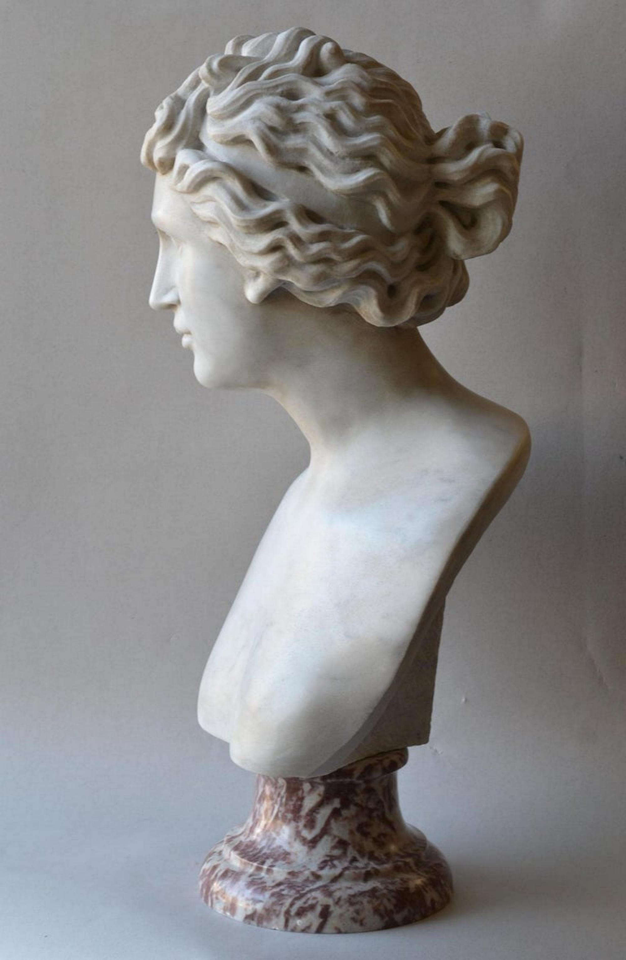 Italienische Skulptur „Venere Medici“-Kopf aus Marmor des 20. Jahrhunderts im Zustand „Gut“ im Angebot in Madrid, ES