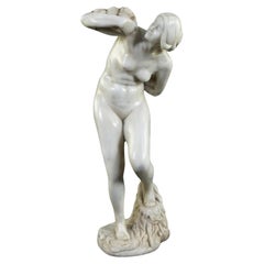 Italian Sculptures in Carrara Marble "Standing nude Woman" end 19th Century