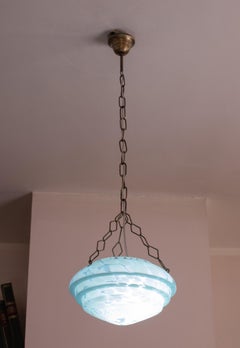Italian Sea Blue Glass Pendant, 1960s