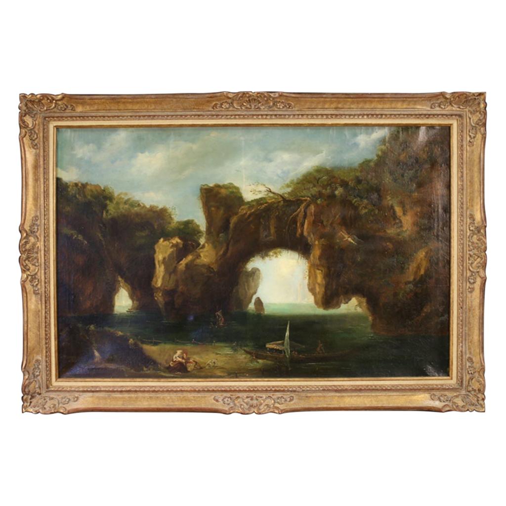 Italian Seascape Painting from the 19th Century For Sale