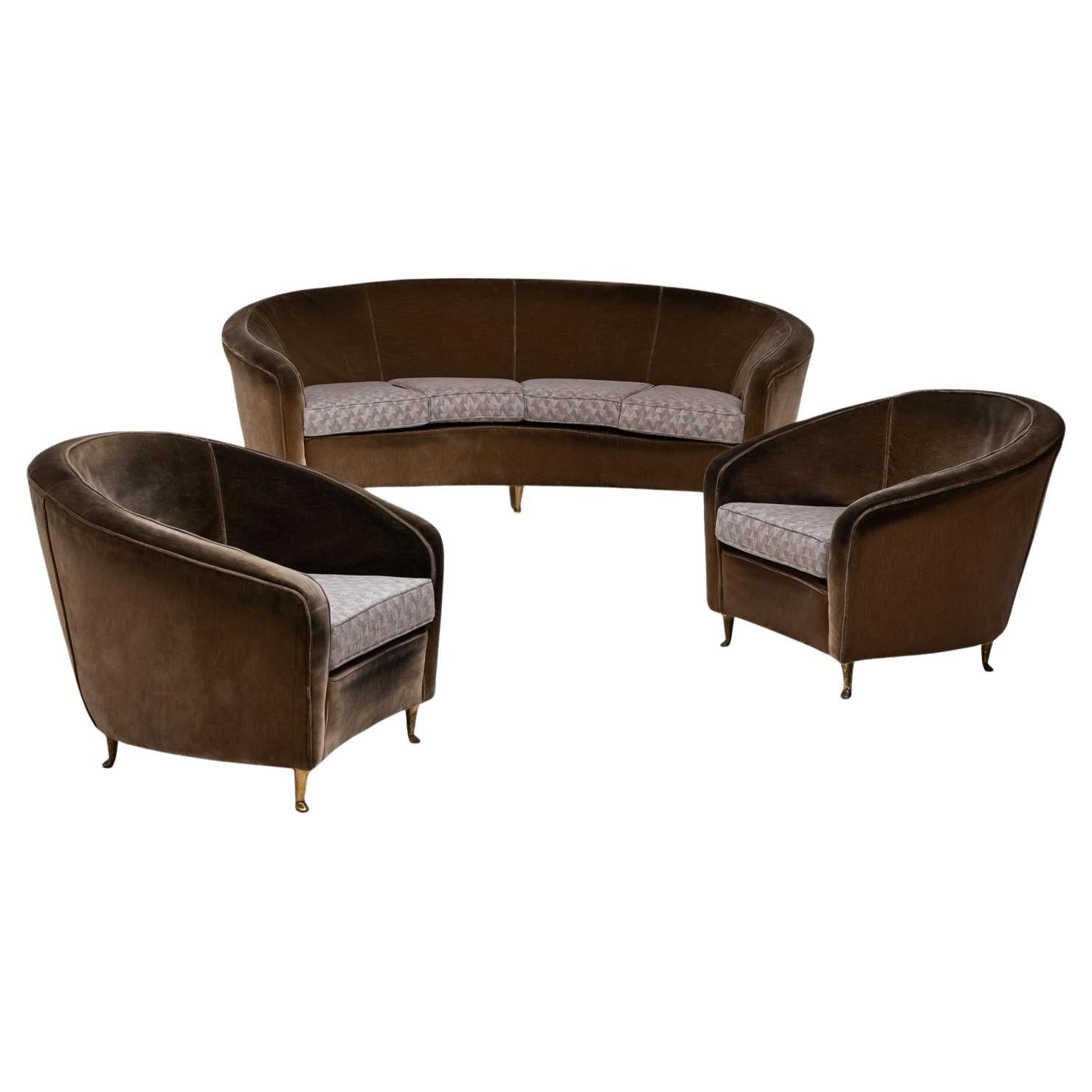 Italian Seating Ensemble in the Style of Ico Parisi, 1950s