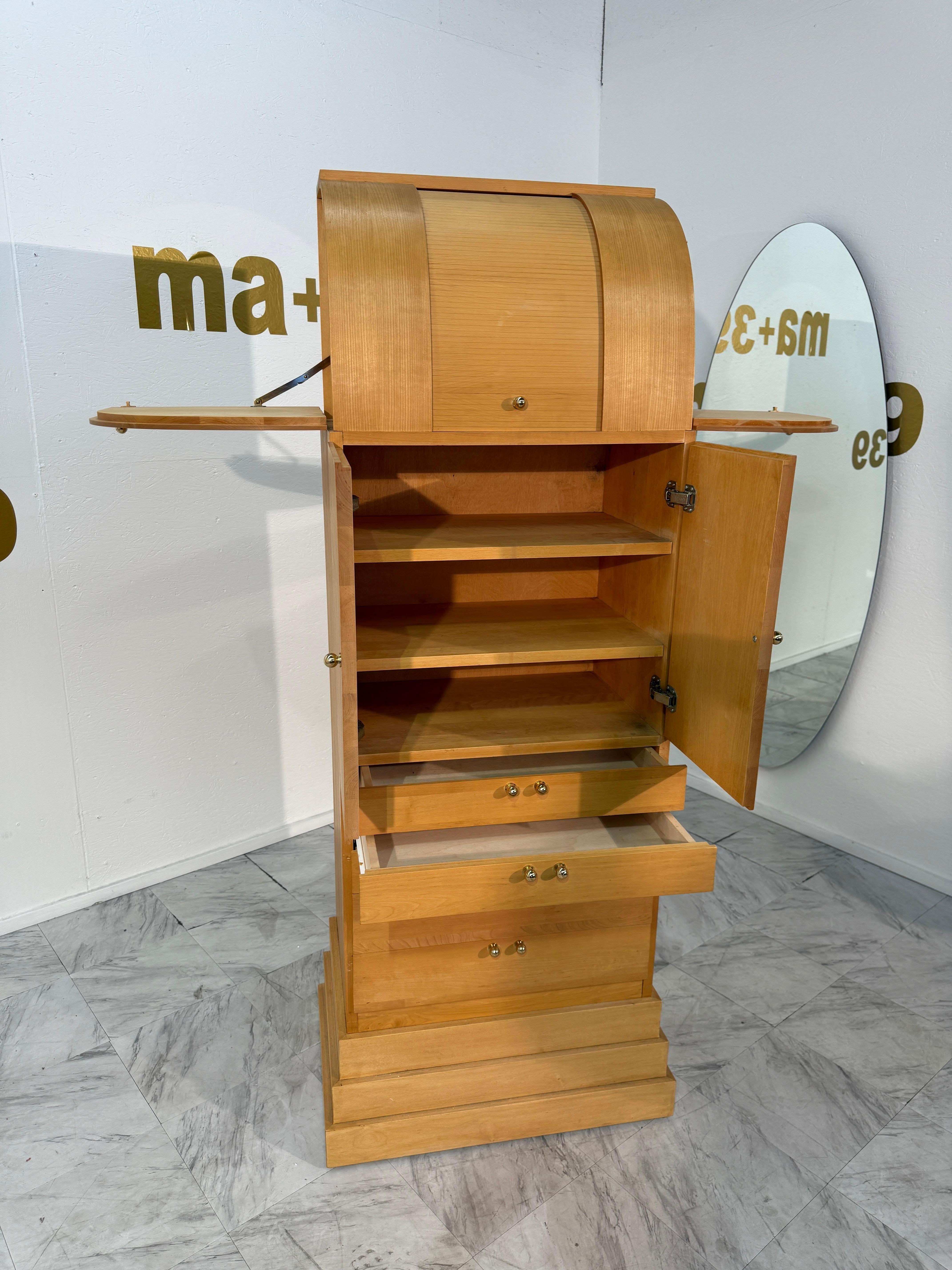 Italian Secretary Cabinet 1970's (Messing) im Angebot