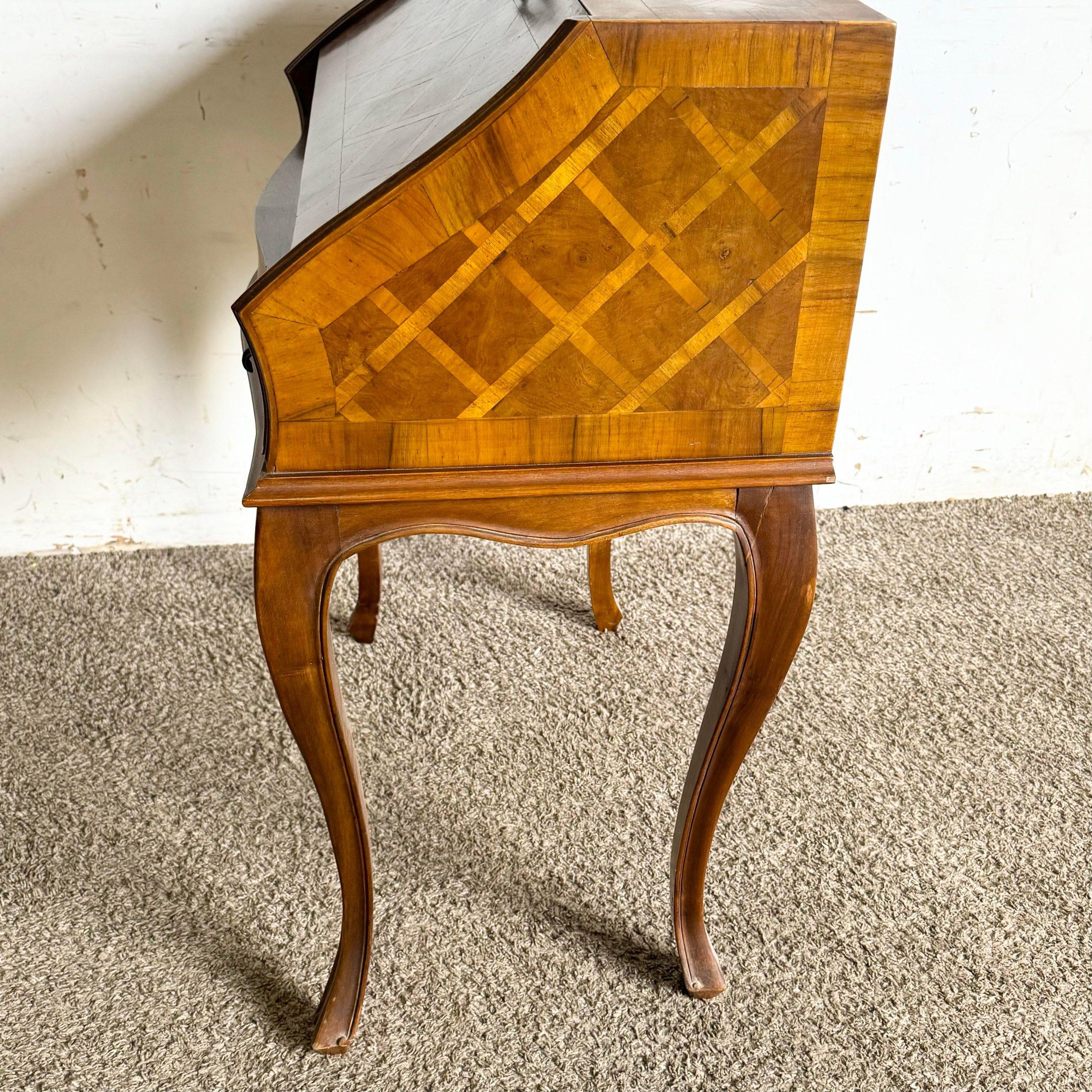 Italian Secretary Desk With Burl Wood Inlay 6