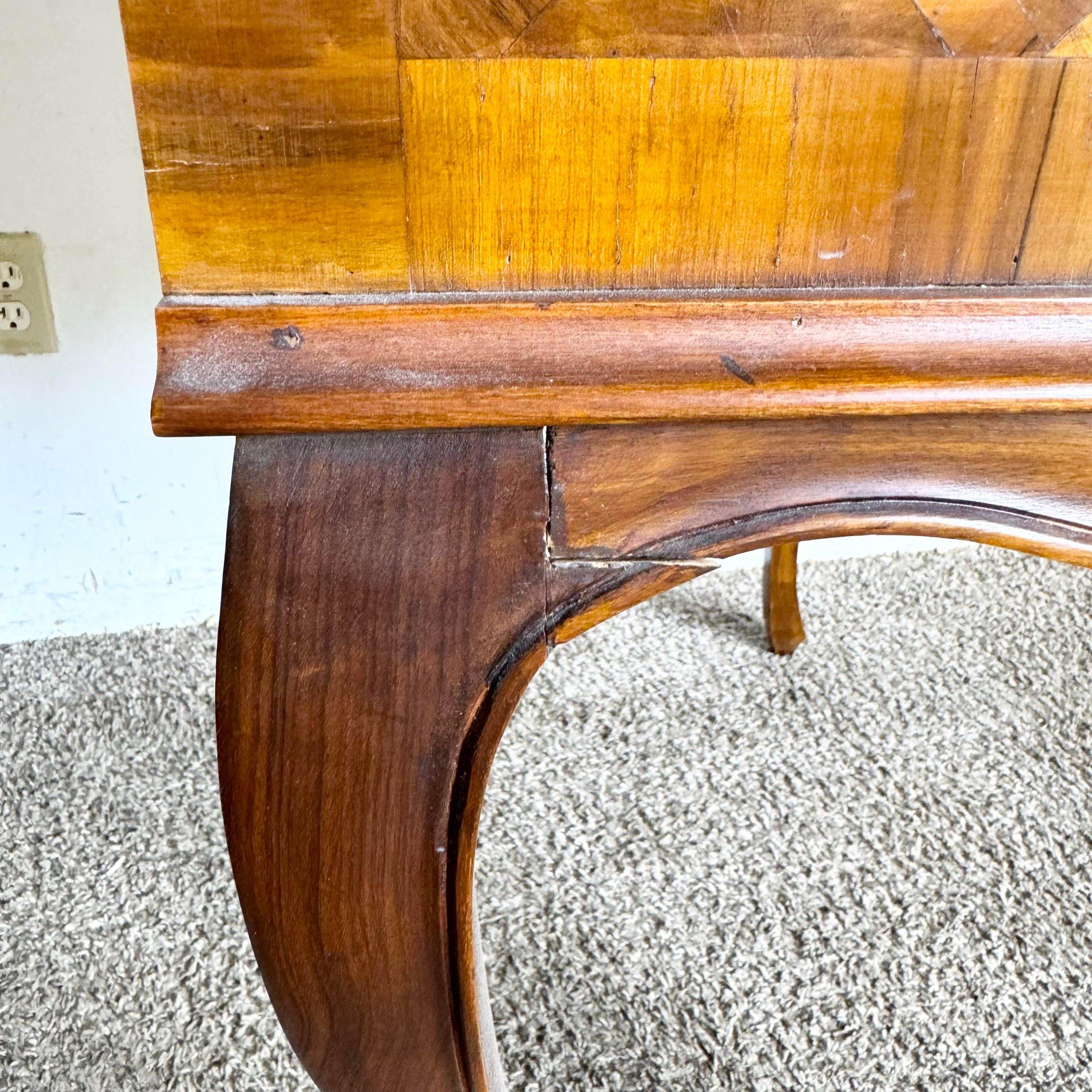 Italian Secretary Desk With Burl Wood Inlay 4