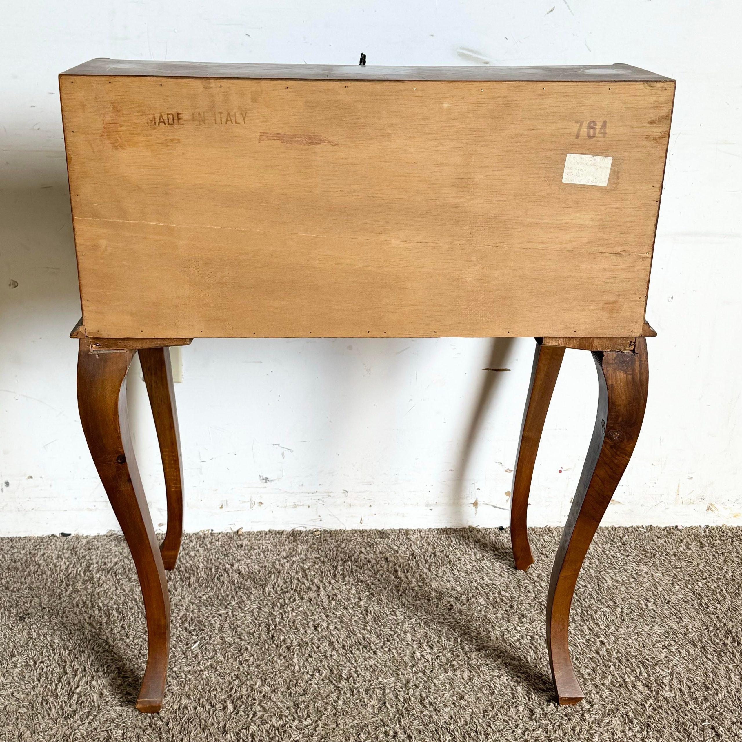 Italian Secretary Desk With Burl Wood Inlay 5