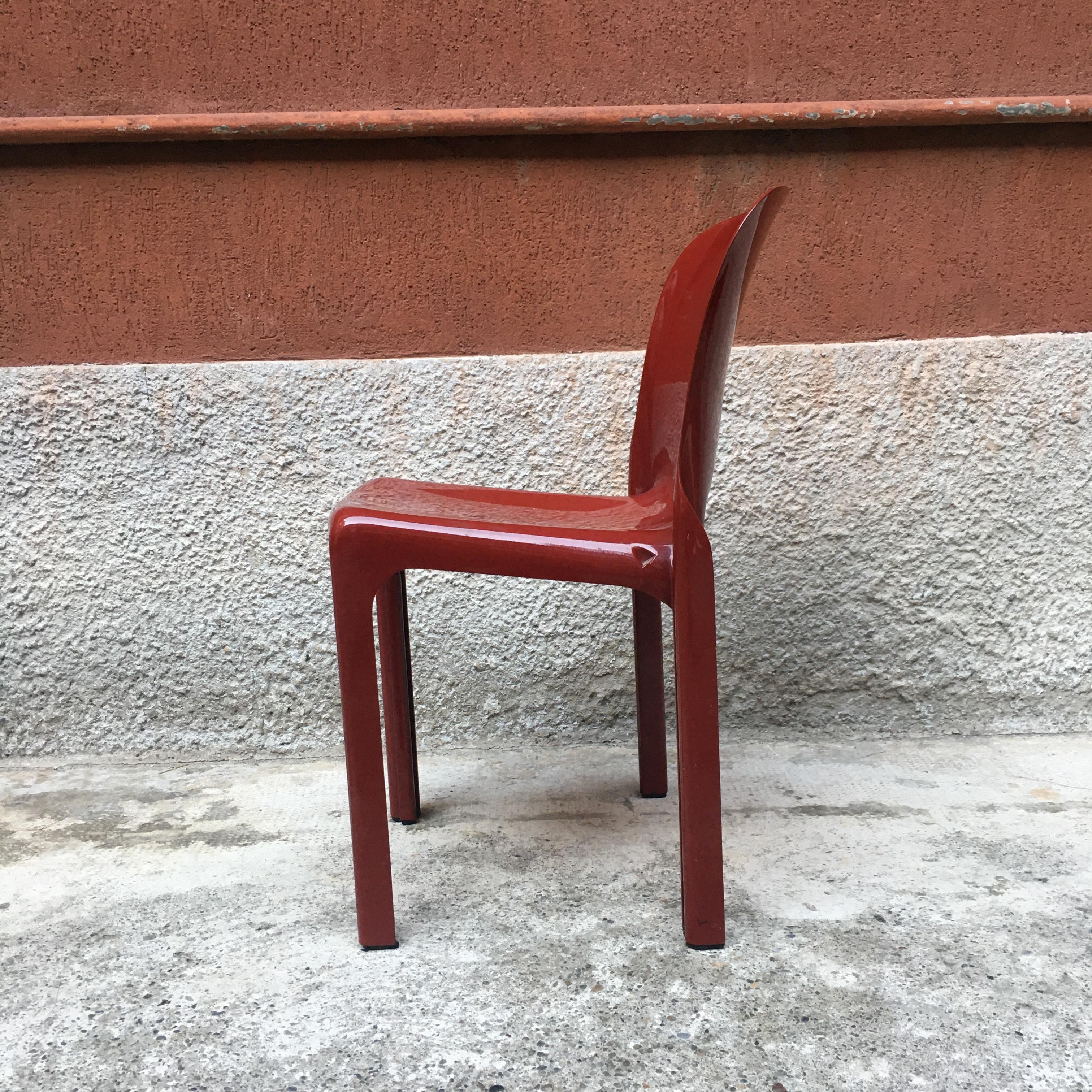 Italian Selene brick red abs desk chair, by Vico Magistretti for Artemide, 1969
Selene desk chair, with structure in brick red abs
Designed by Vico Magistretti for Artemide in 1969
Perfect conditions.