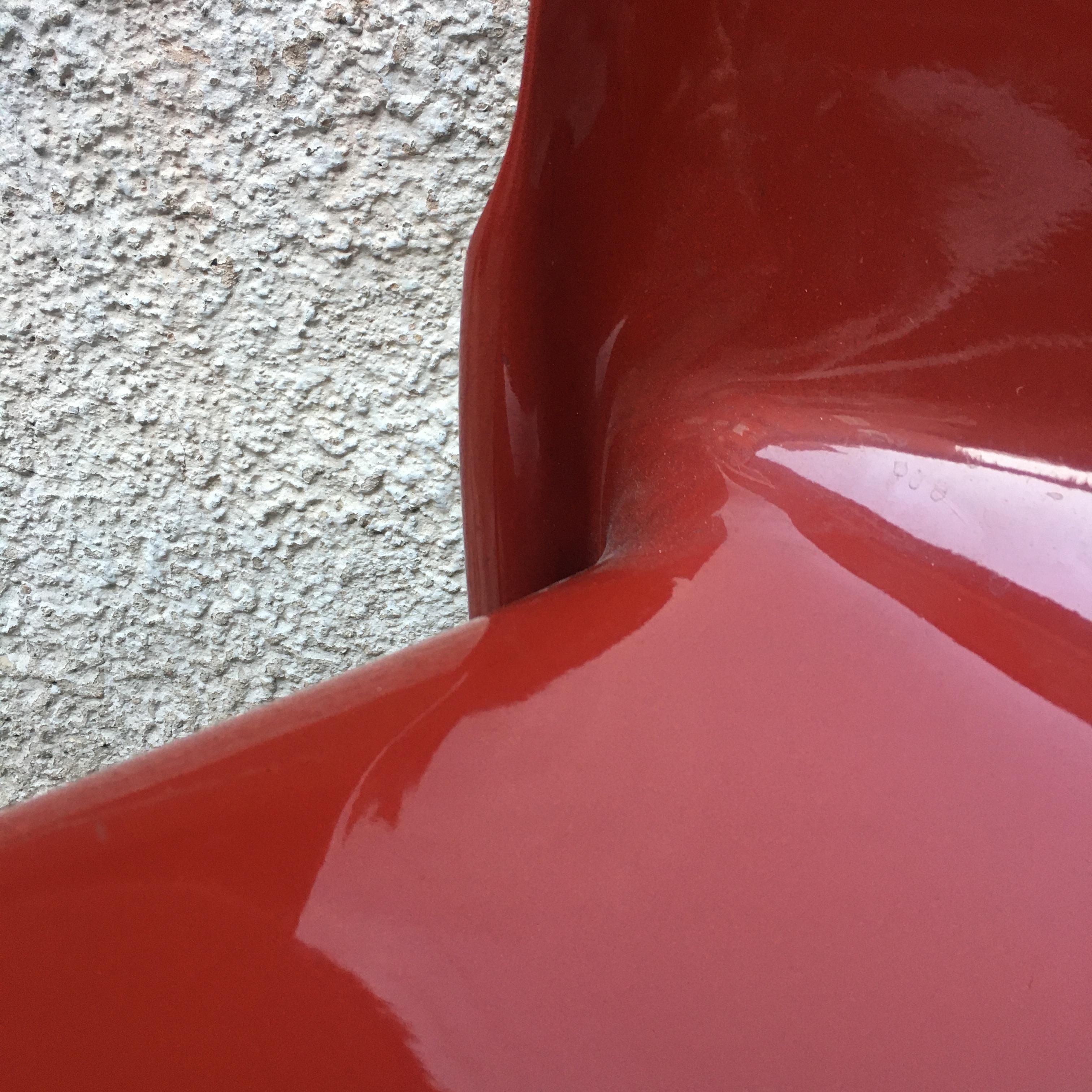 Italian Selene Brick Red Abs Desk Chair, by Vico Magistretti for Artemide, 1969 3