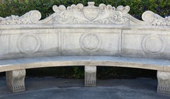 Italian Semi Circular Large Lime Stone Bench