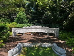 Italian Semi Circular Large Lime Stone Bench