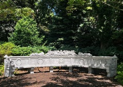 Italian Semi Circular Large Lime Stone Bench