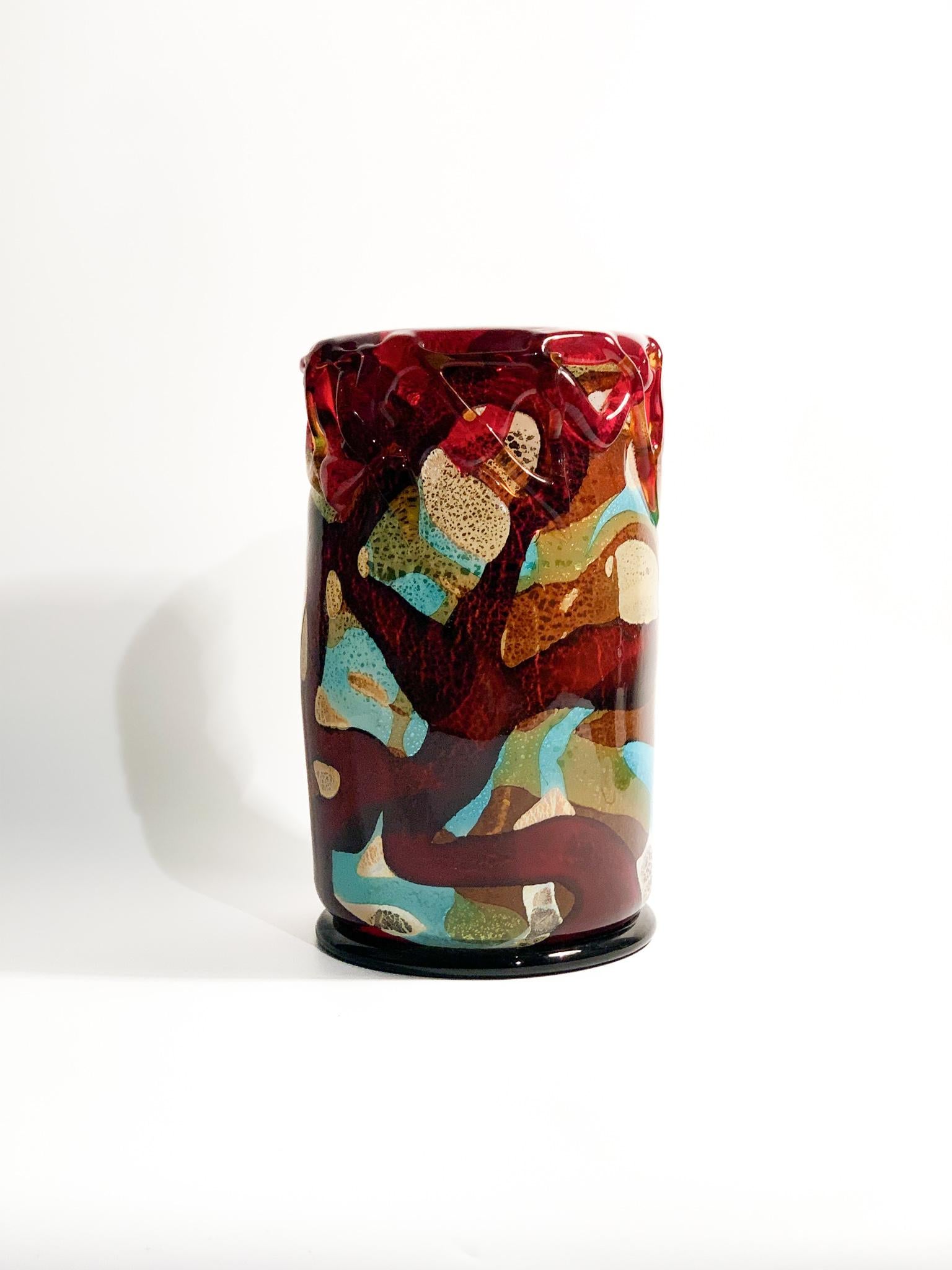 Multicolored Murano glass vase, made by Sergio Costantini in the 1980s

Ø 15 cm h 27 cm
