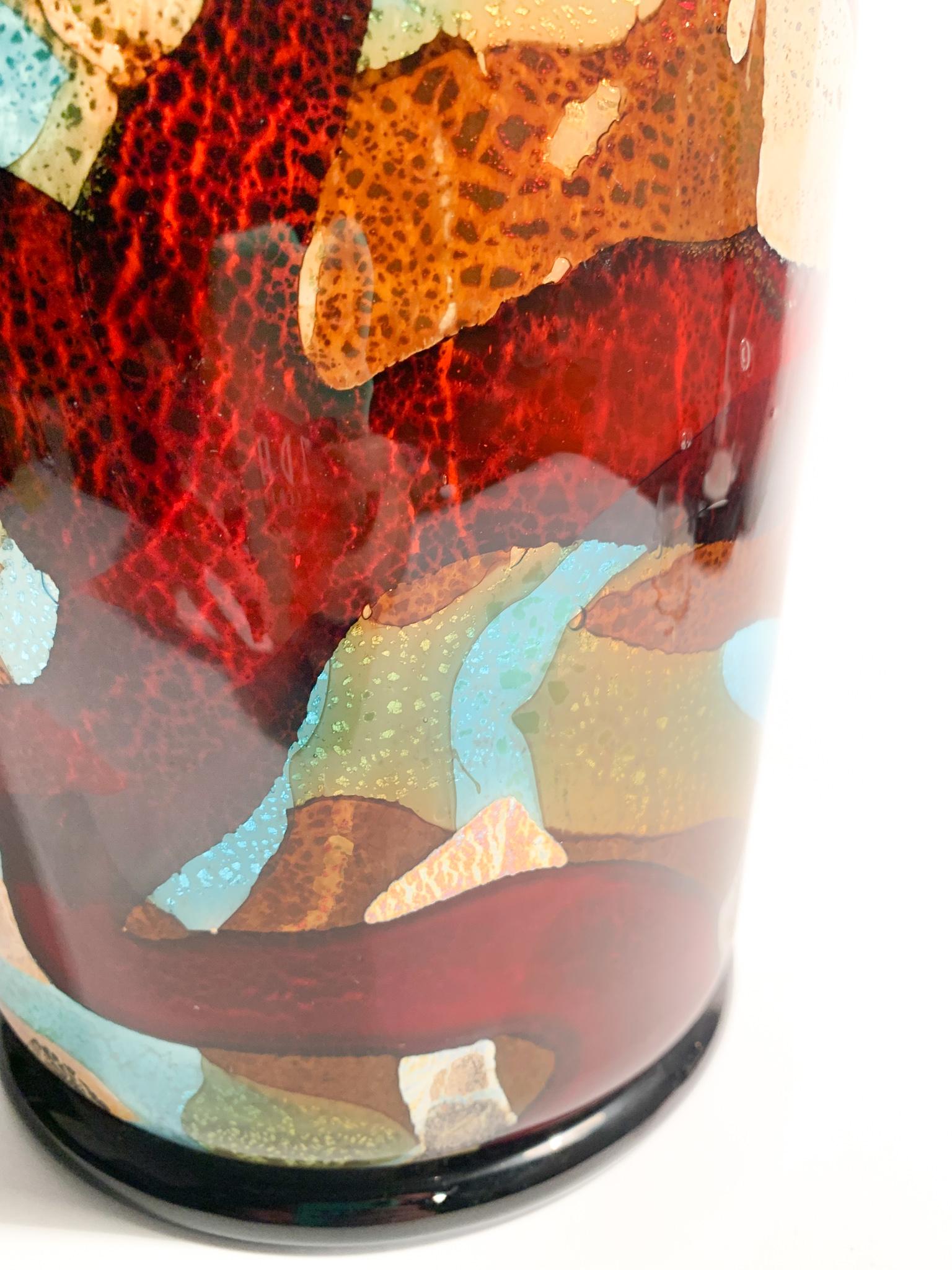 Italian Sergio Costantini Multicolored Murano Glass Vase from the 1980s 1