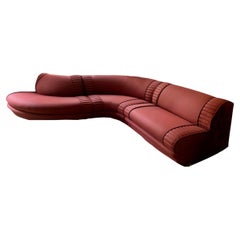 Rare Italian Serpentine Curved Sectional Sofa