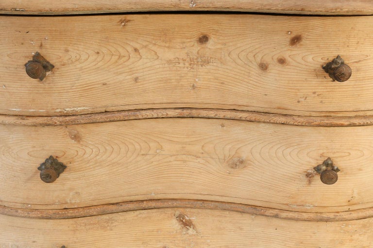 Italian Serpentine-Front Pine Commode at 1stDibs