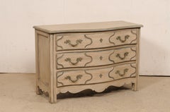 Italian Serpentine Three-Drawer Wooden Chest w/Scalloped Skirt, Mid 20th C.
