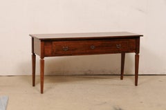 Table de service italienne avec grand tiroir et bandes incrustées de carreaux